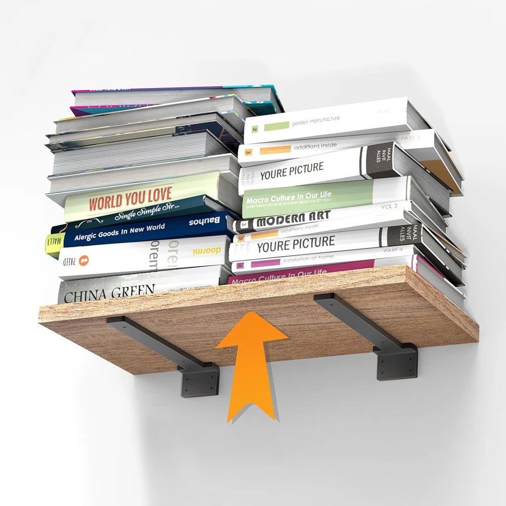 Heavy Duty Invisible L Brackets Floating Wall Shelf Support Metal