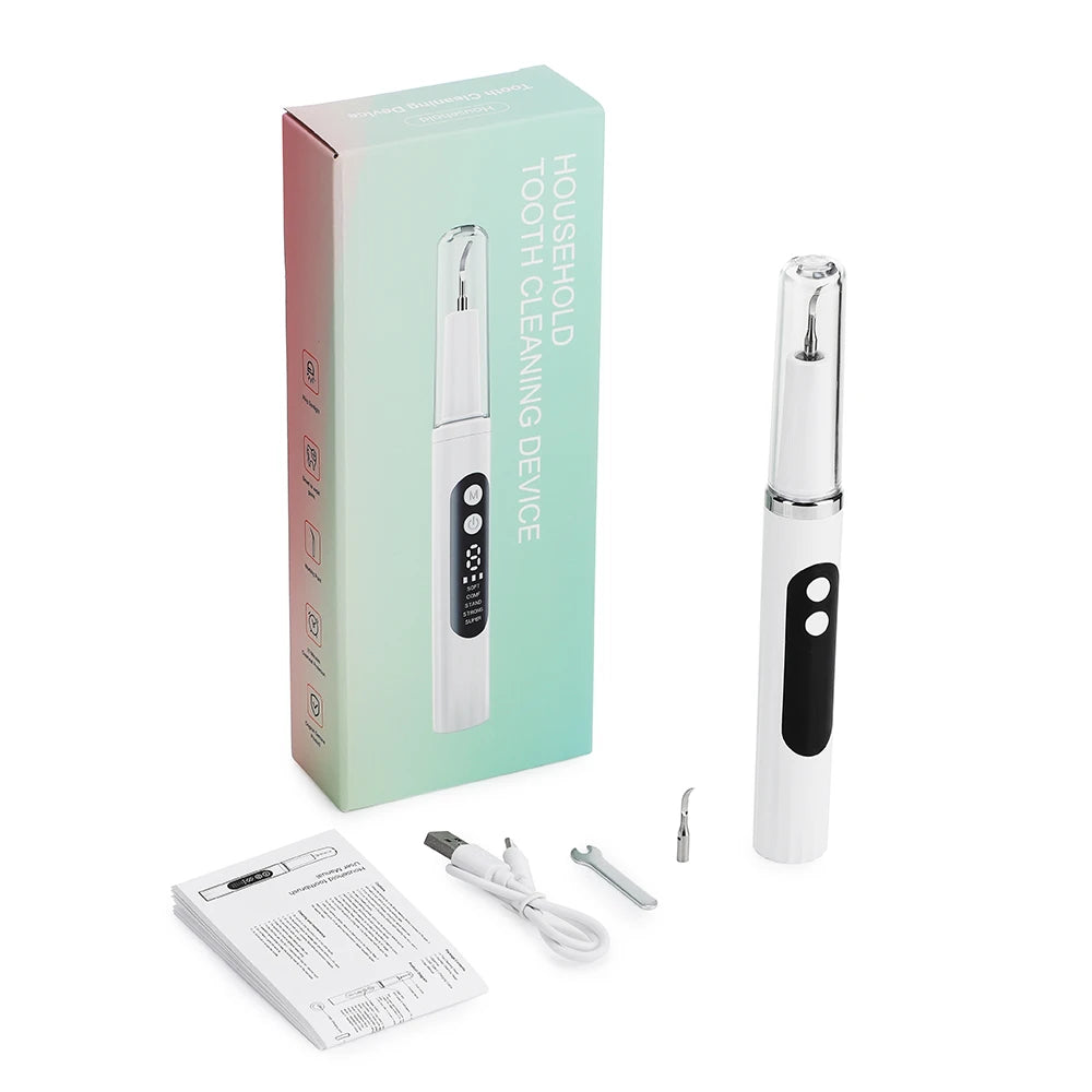 AFDEAL Ultrasonic Dental Cleaner – 5 Modes, LED, 2 Heads