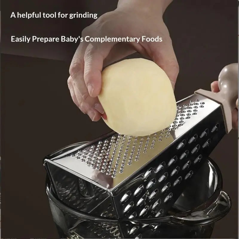 4-Sided Stainless Steel Box Grater & Vegetable Slicer
