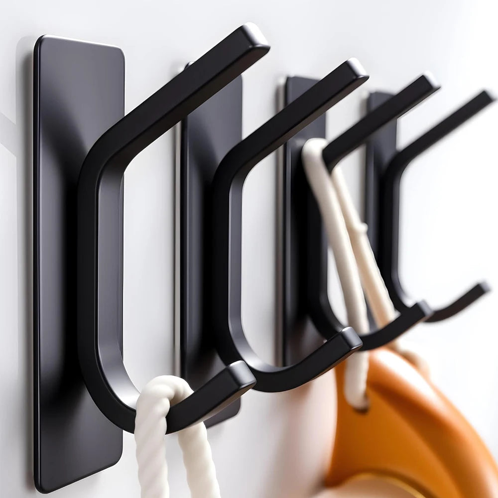 Self-Adhesive Stainless Steel Wall Hooks – No-Drill Organizer