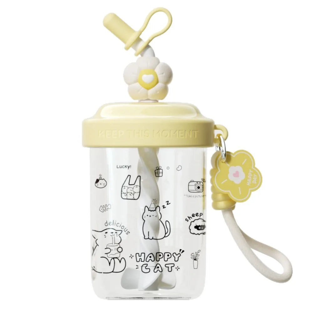 580ML Insulated Shaker Bottle with Straw – Leak-Proof Thermal Cup