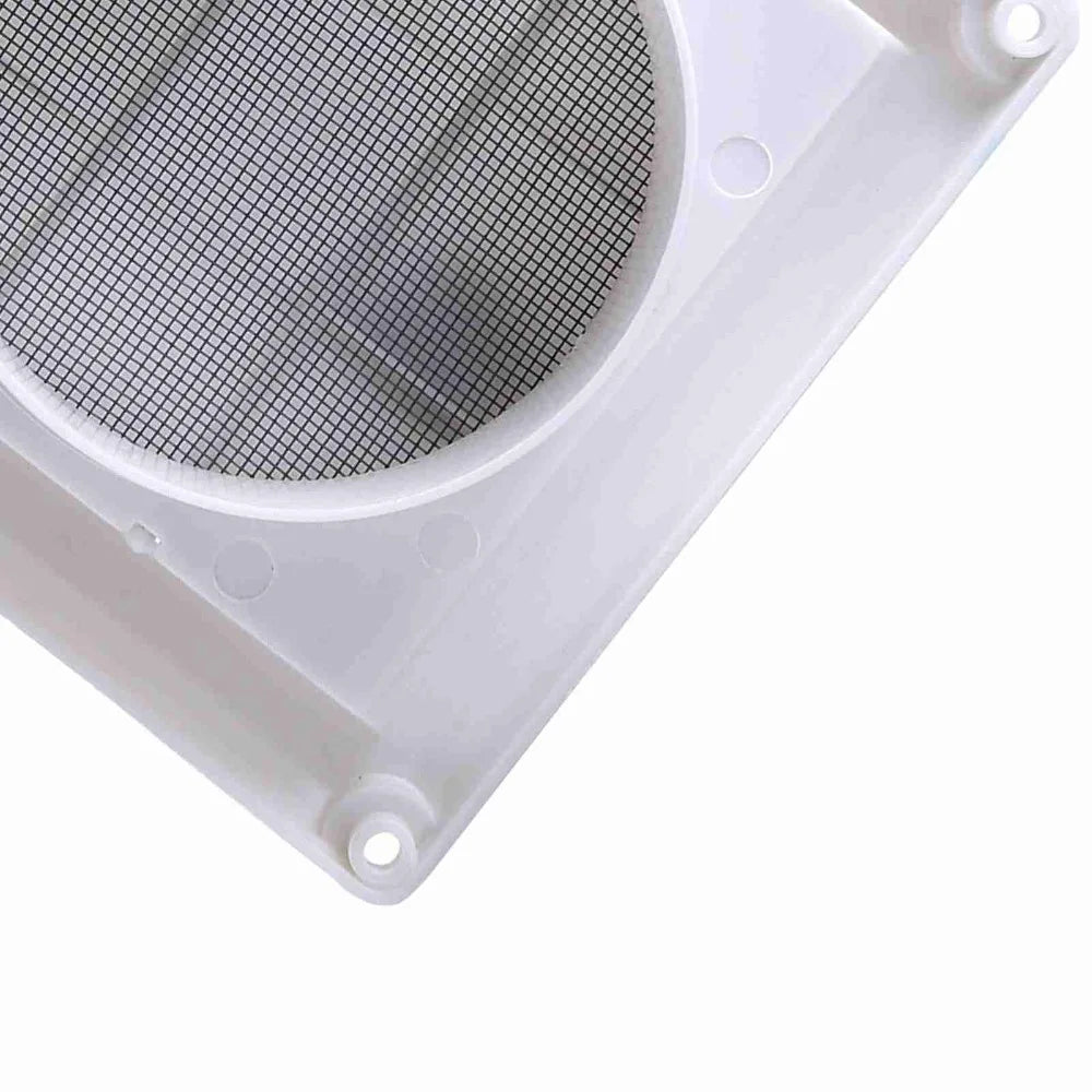 White Plastic Exhaust Vent Cover with Fly Screen & Screws