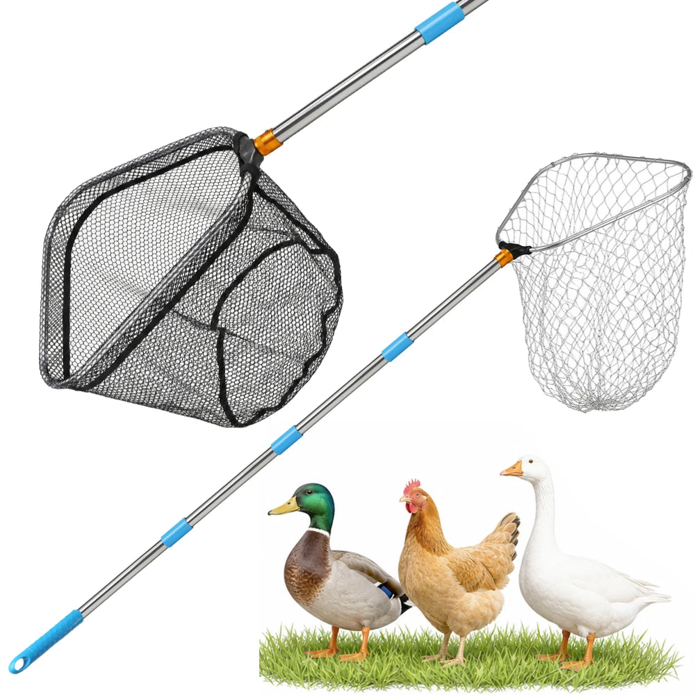 Retractable Chicken Catcher Leg Hook + 2 Nets – 59" Reach
