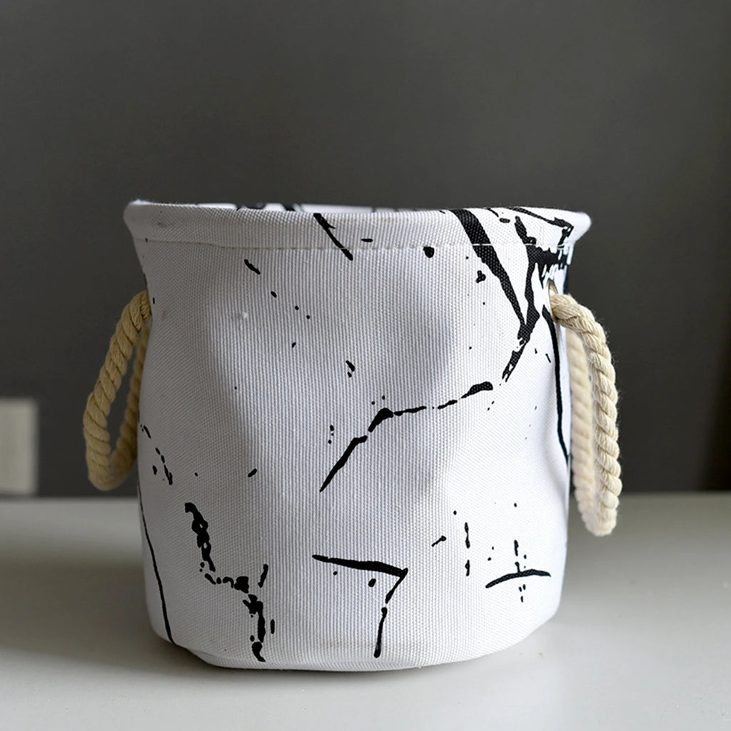 Nordic Linen Planter Bag with Rope Handles | Round Home Décor