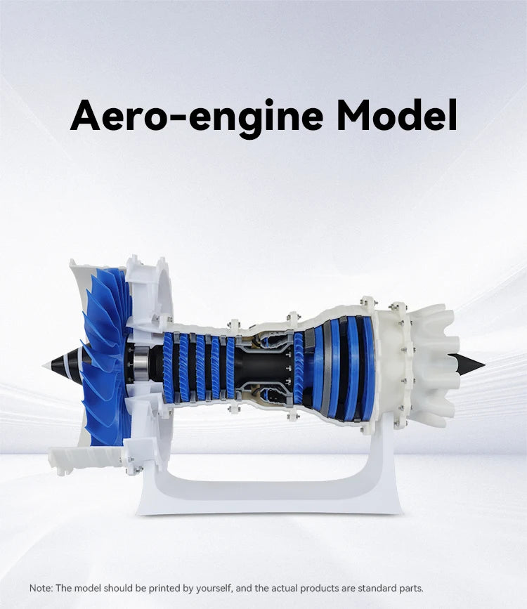 Bambu Lab 3D Model Kit – Aircraft Engine, Marble Track & Tourbillon