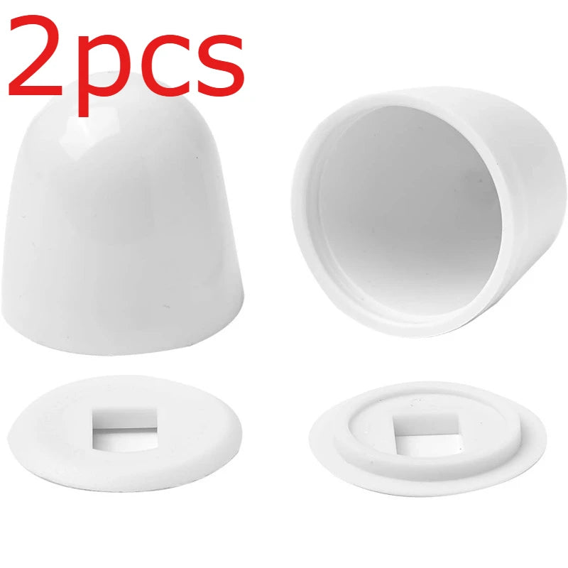 2-Pack Universal Round Toilet Bolt Caps with Extra Washers