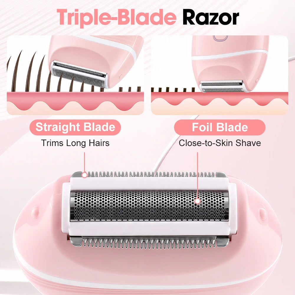 AFDEAL 3-in-1 Women's Electric Shaver & Bikini Trimmer USB-C