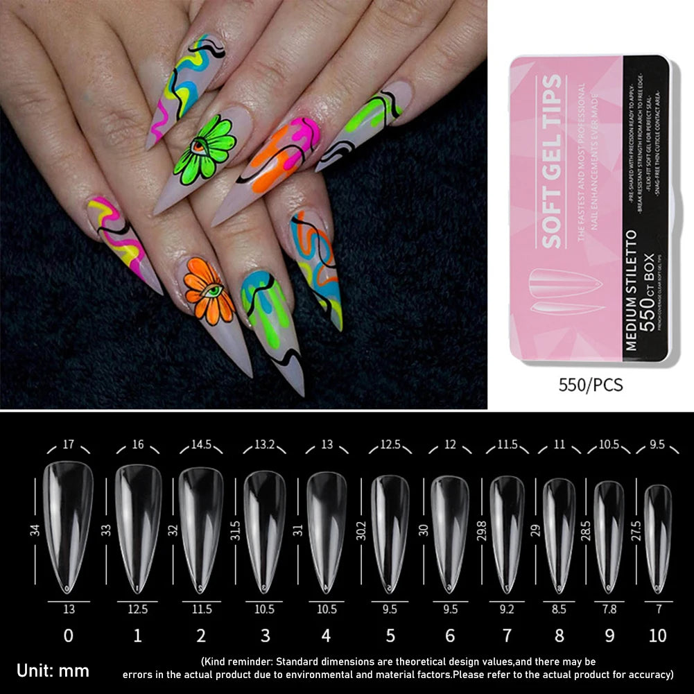 Yoxier Ultra Thin Soft Gel Full Cover Matte Press On Nails 440/550pc