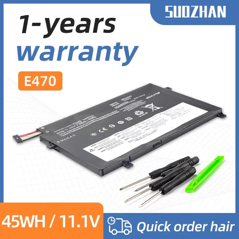 SUOZHAN Battery for Lenovo ThinkPad E470 E475 – 11.1V 45Wh