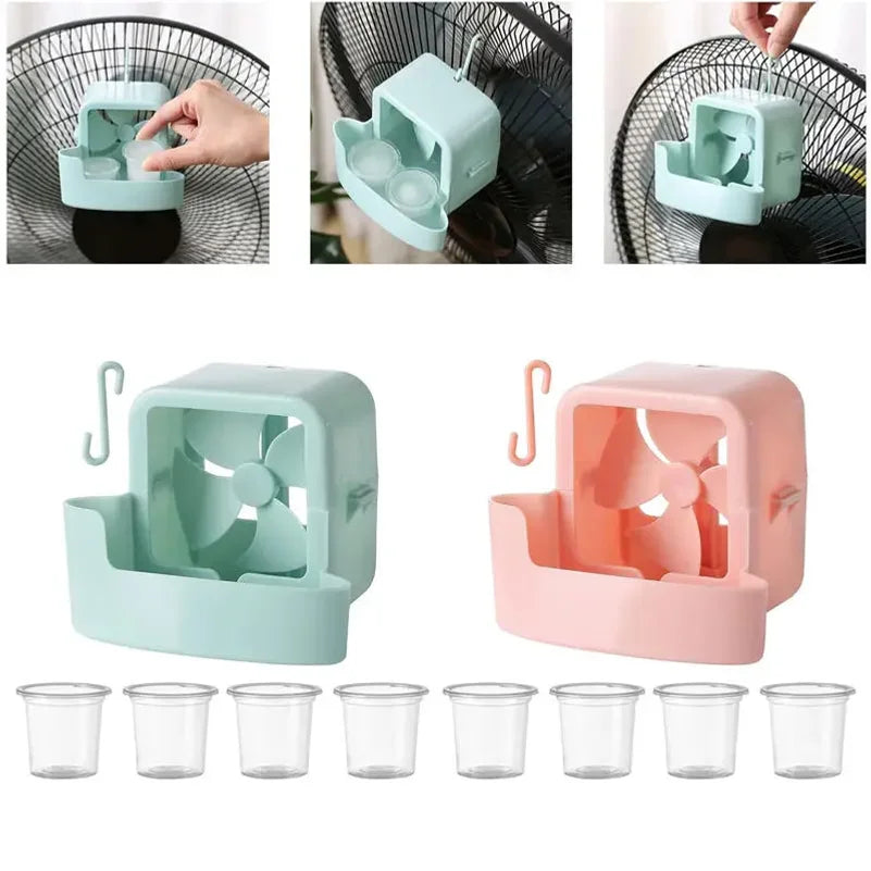 Hanging Fan Cooling Storage Box with 4 Cups | Portable Cooler