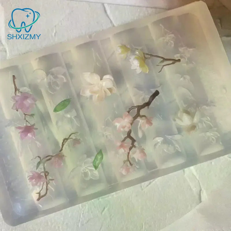 3D Magnolia Silicone Nail Art Mold – DIY Floral Carving Template