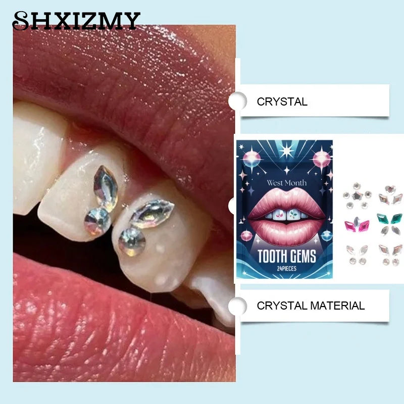 24pcs Dental Crystal Rhinestones – Tooth Gems Smile Decoration
