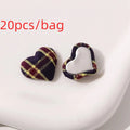 20pcs Plaid Heart Shank Buttons – Vintage DIY Craft Embellishments