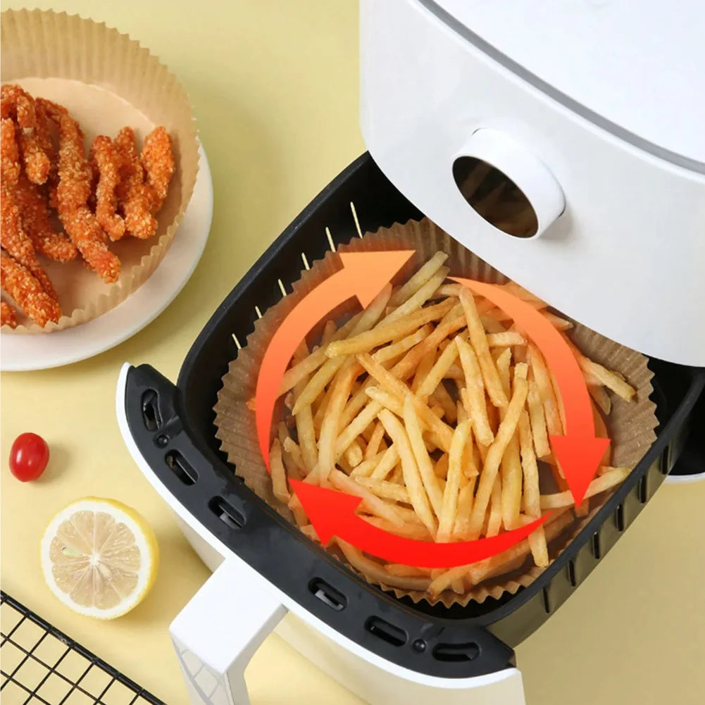 Disposable Air Fryer Paper Liners – Non-Stick Baking Bowls 50/100 Pcs