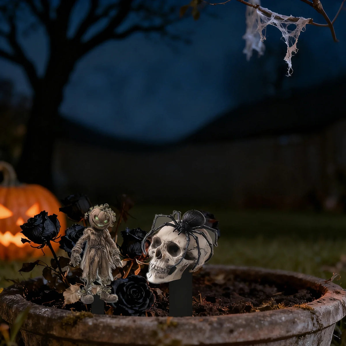 Zombie Skull Stake Halloween Yard Decoration Horror Prop