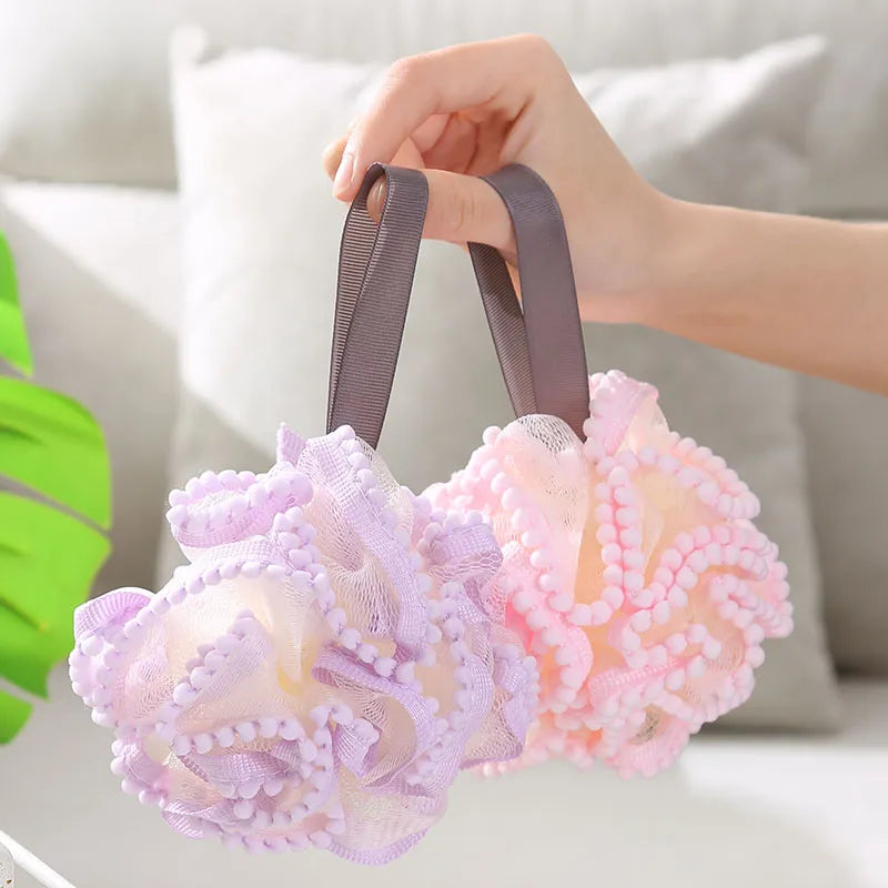 Lace Edge Bath Sponge Ball – Soft PE Foaming Shower Loofah