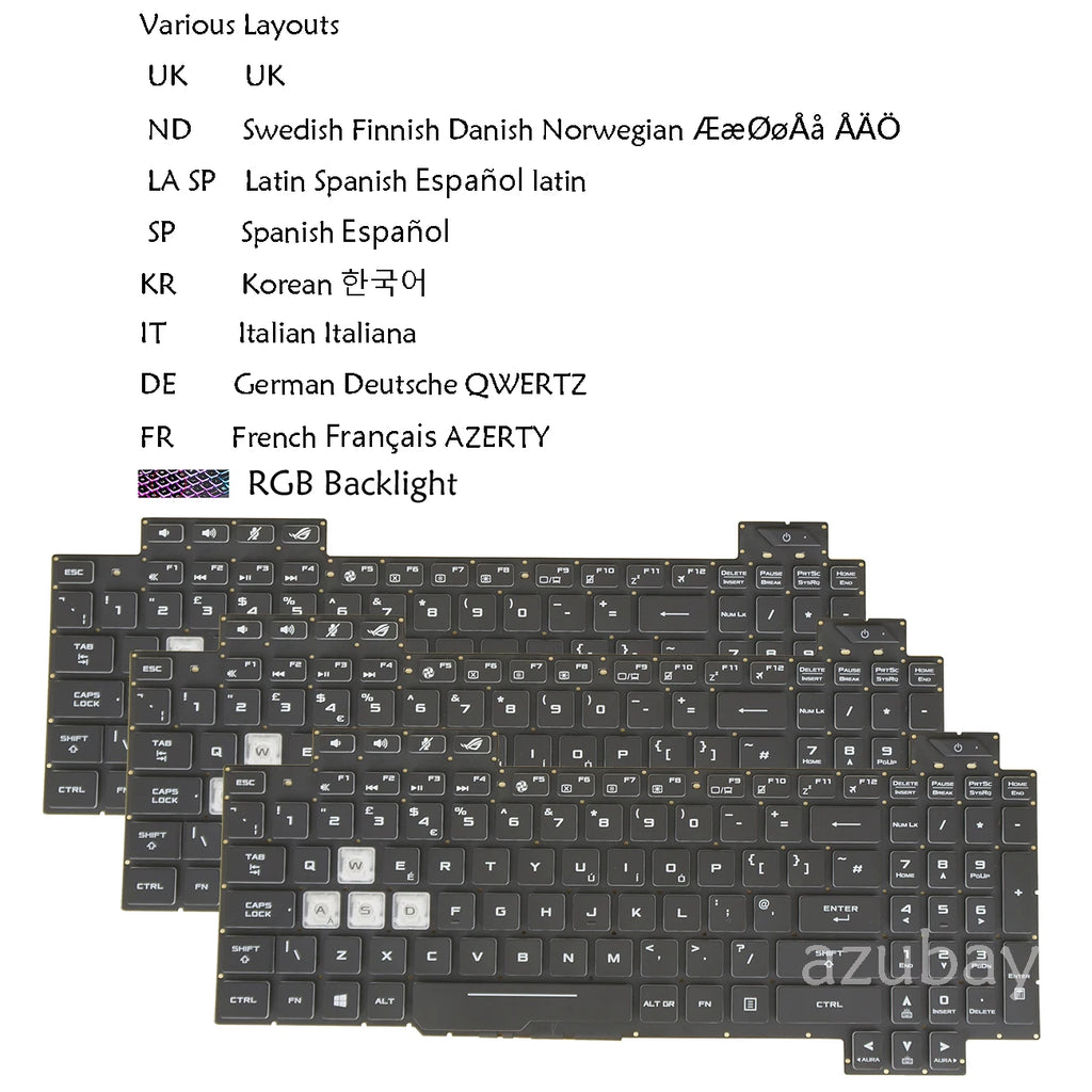 RGB Backlit Keyboard Asus ROG Strix SCAR II GL704GM GV GW