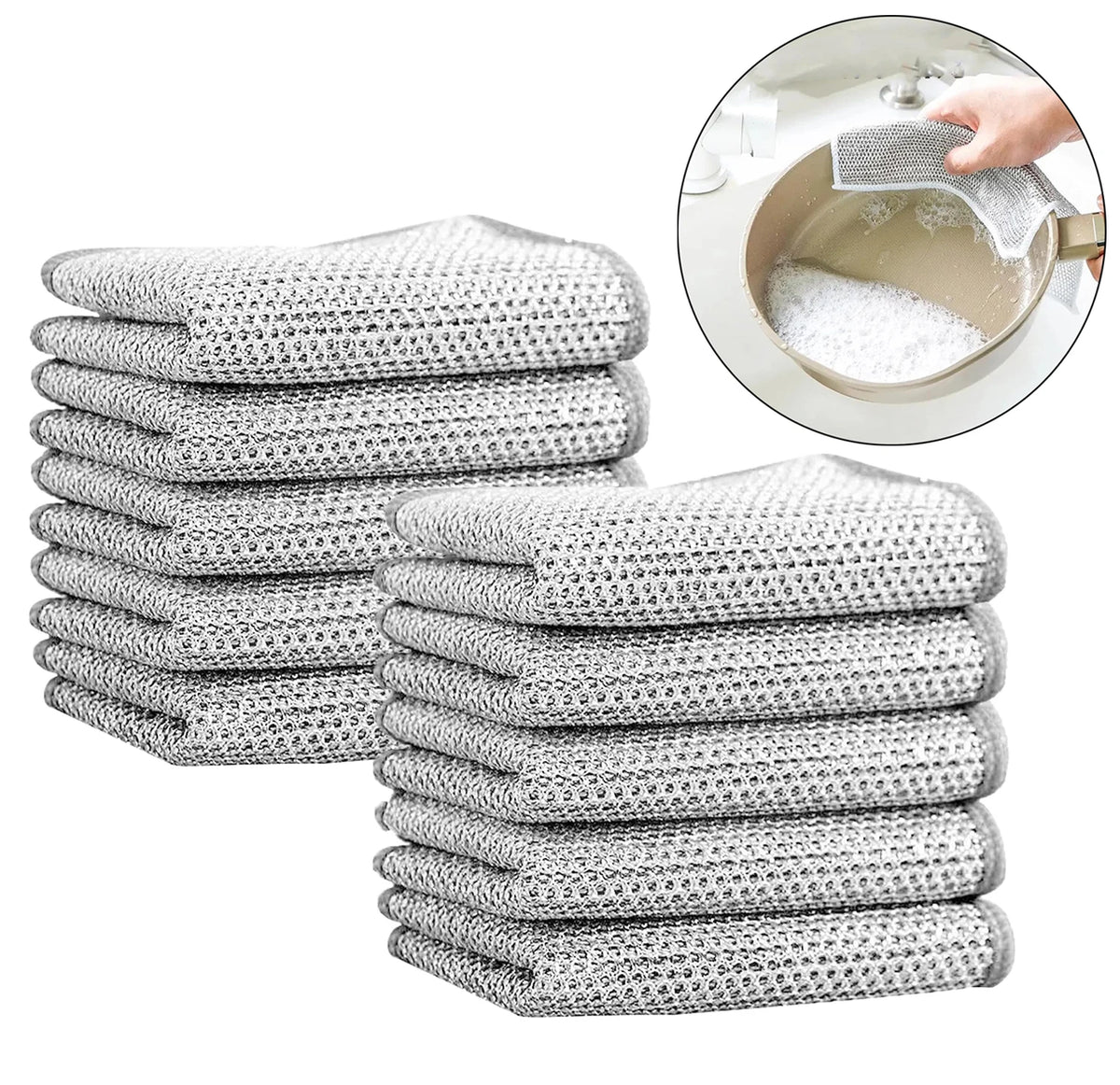 VIBE Stainless Steel Scrubbers 30/60 PCS – Non-Scratch Pads