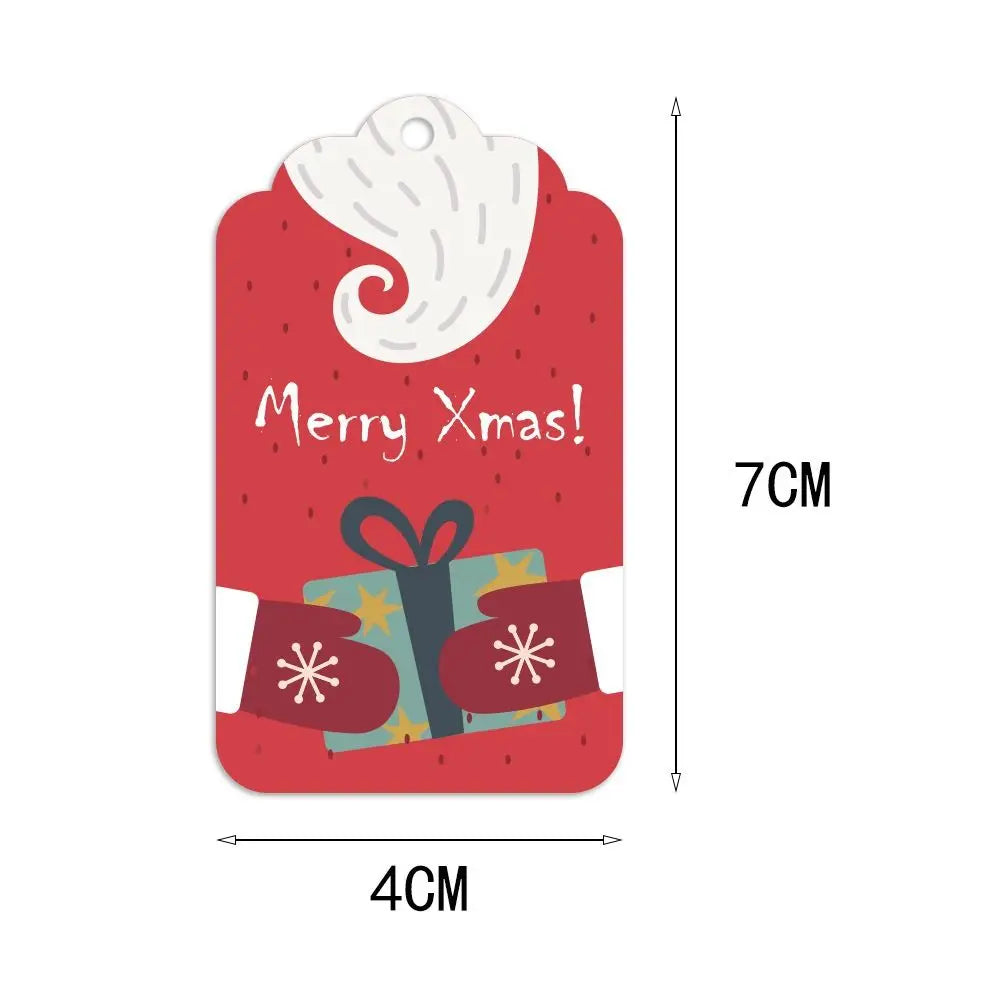 50Pcs Christmas Gift Tags with Twine – Cartoon Holiday Labels