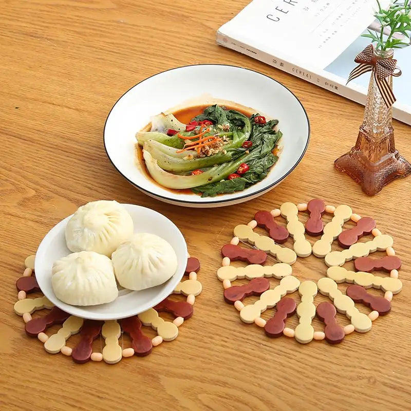Round Bamboo Trivet – Heat-Resistant Anti-Slip Pot Pad