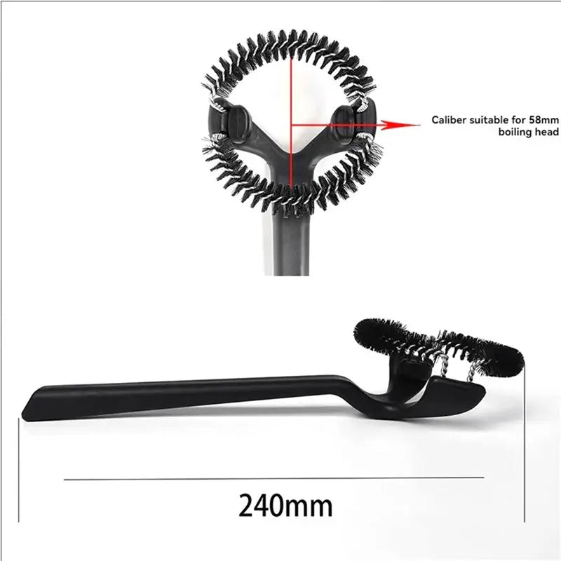 Coffee Machine Cleaning Brush Set – Arc & Double-Head 58mm