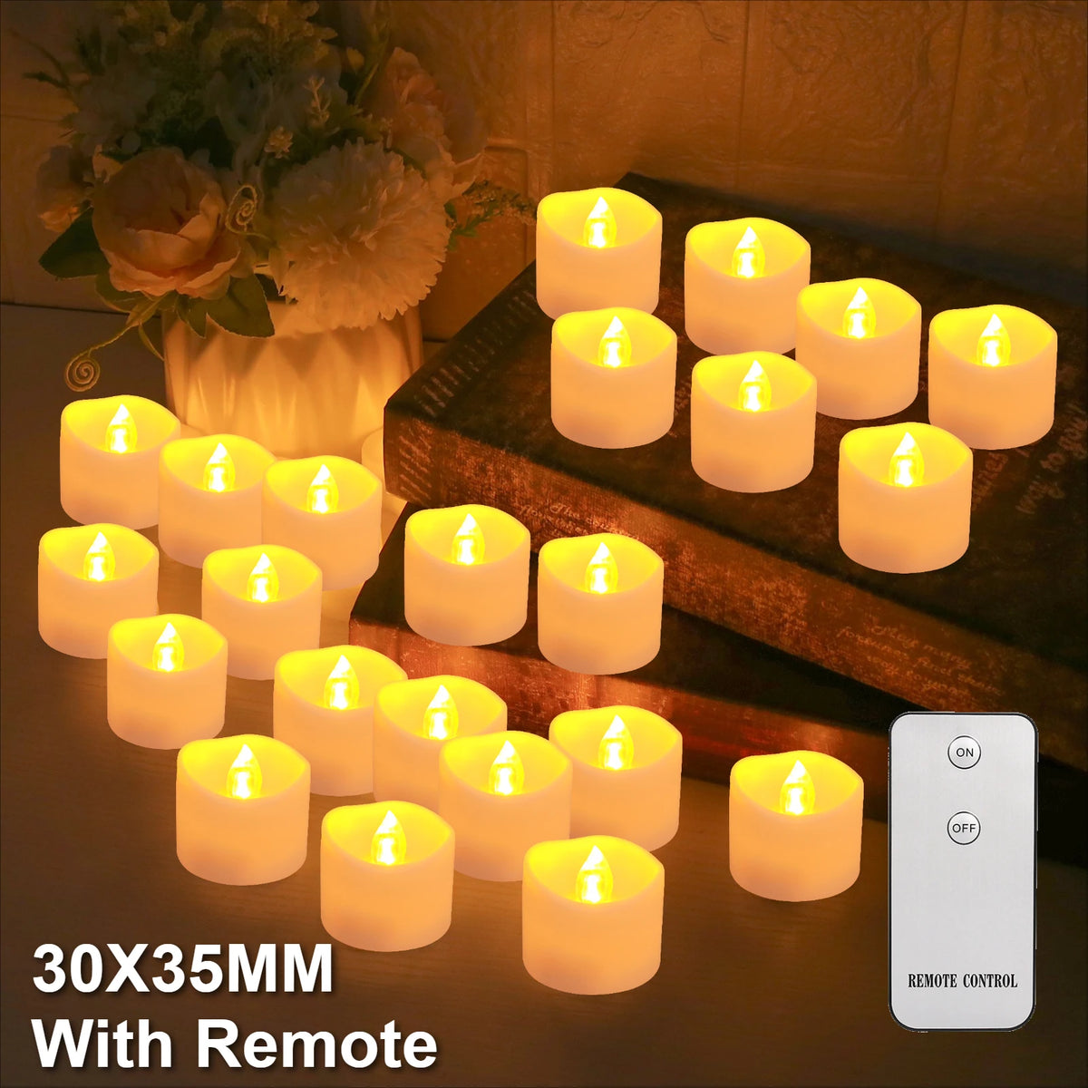 12-Pack Flameless LED Tea Light Candles | Battery Operated