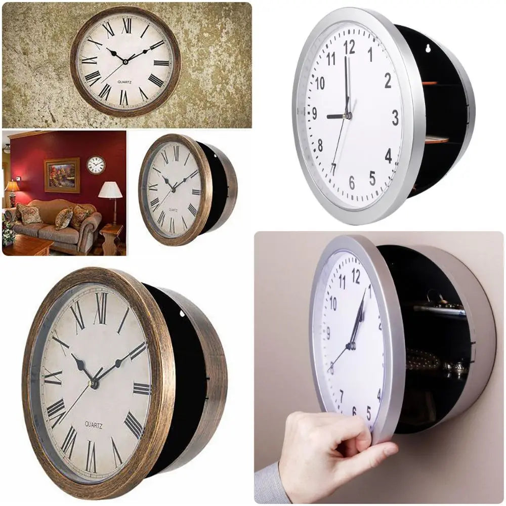 Wall Clock Hidden Safe Box | Secret Compartment Storage