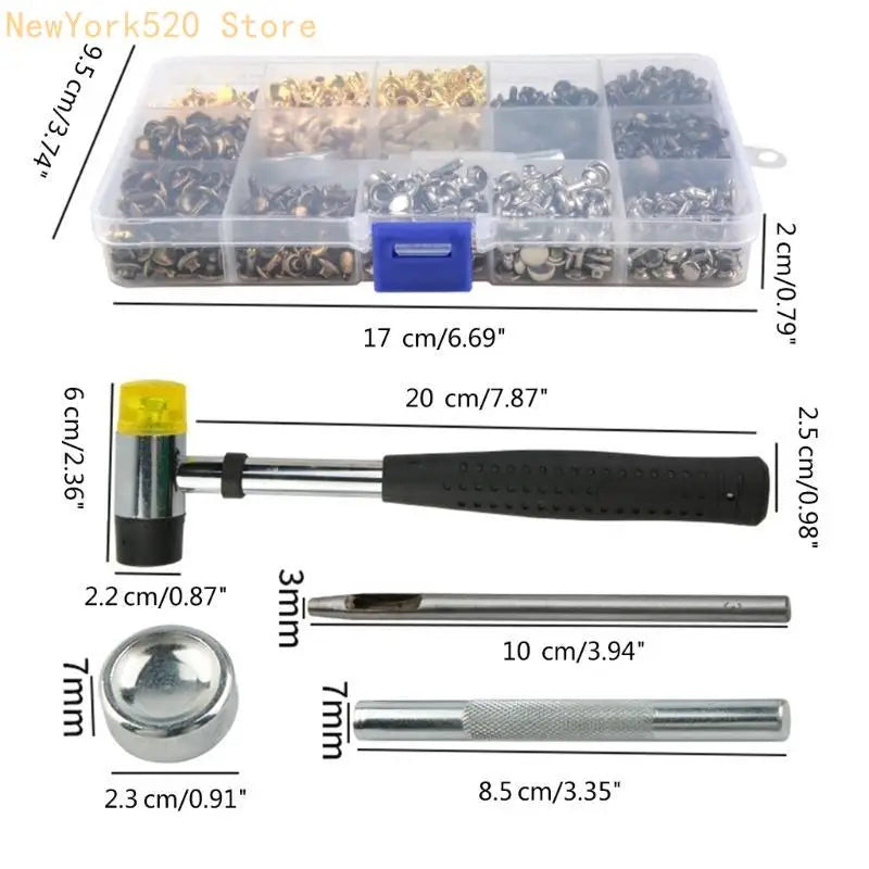 Metal Button Fastener Kit for DIY Clothes, Jackets & Jeans