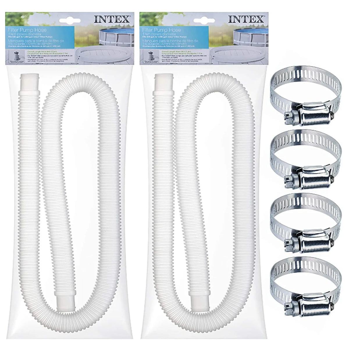 Pool Replacement Hose & Clamp Kit – 2 Hoses + 4 Clamps