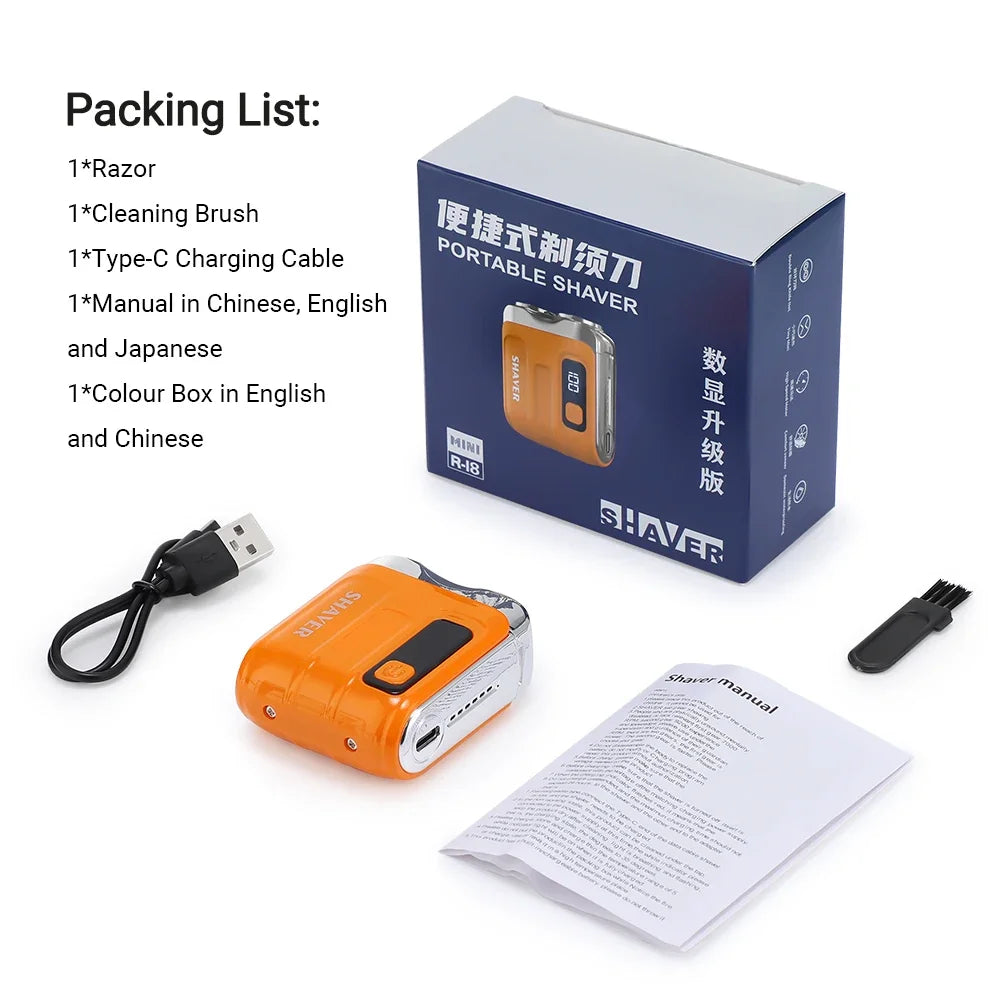XMSJ Electric Dual Blade Smart Shaver – Digital Display, Type-C