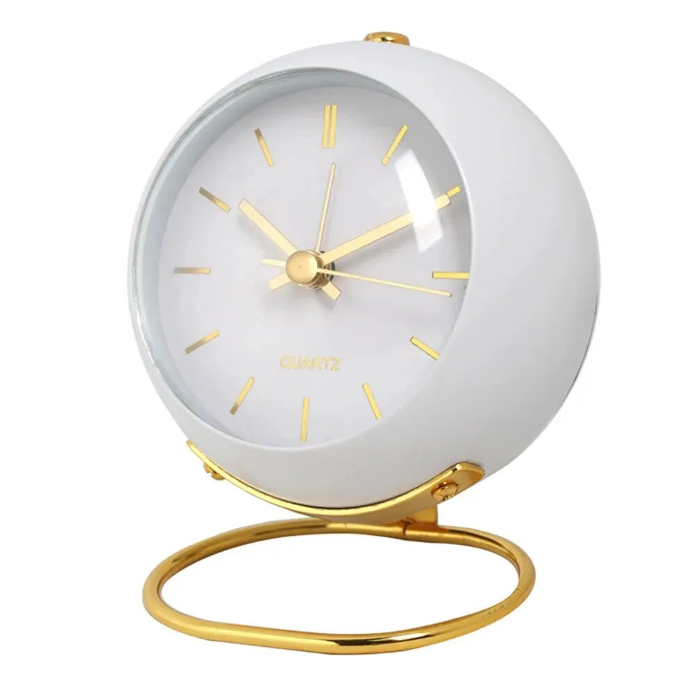 Nordic Minimalist Desk Alarm Clock – Silent Luminous Quartz