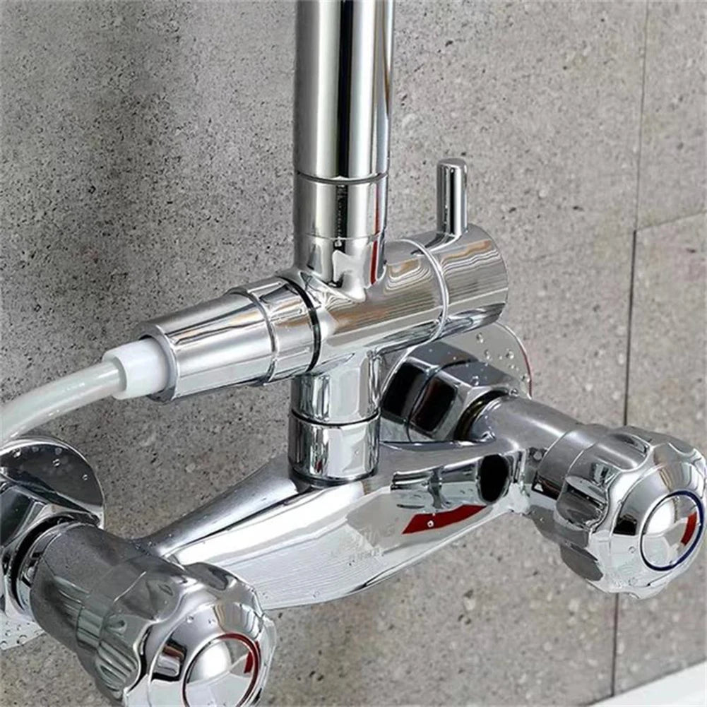 3-Way Shower Head Diverter Valve G1/2 Chrome Switch Adapter