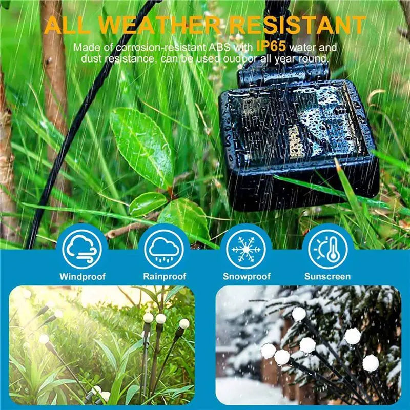 Solar Firefly Garden Lights 8LED Swaying Warm White 6PCS