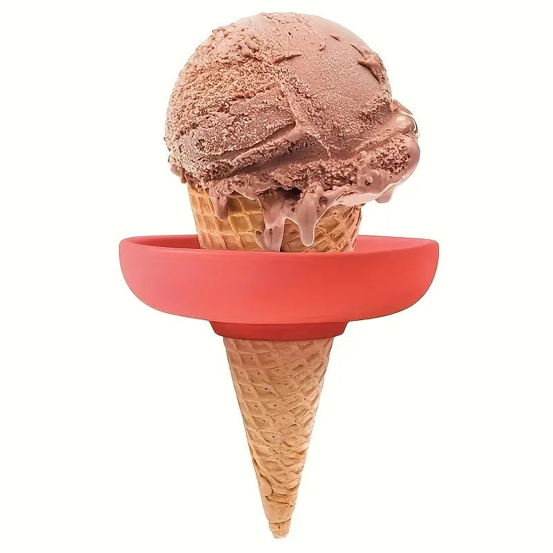 Ice Cream Cone Holder Rack with Drip Cap – Leak Proof Tray