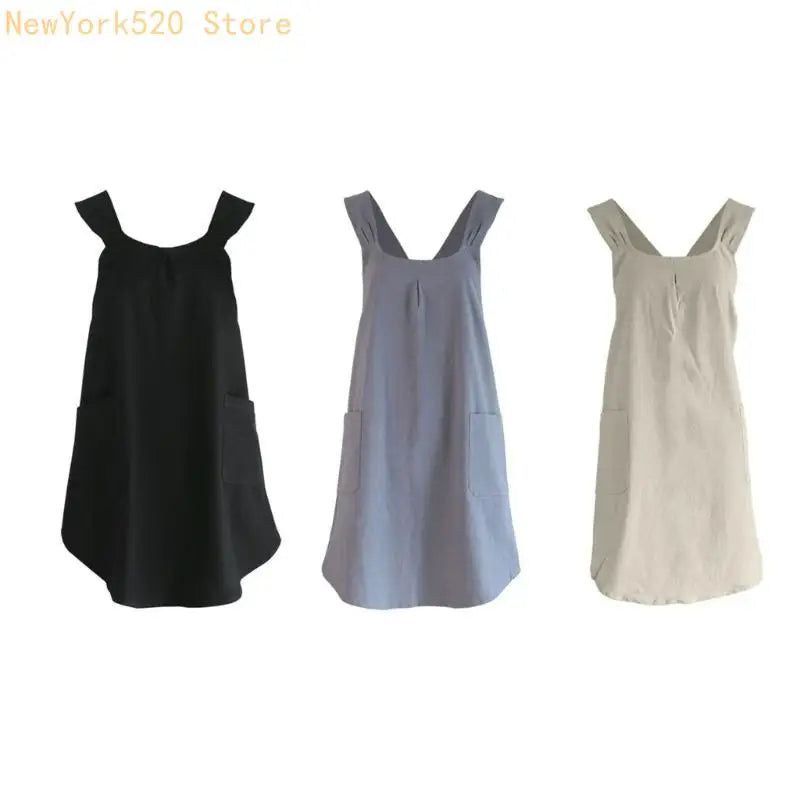 Cotton Waist Apron with 2 Pockets – Adjustable, One Size Fits All