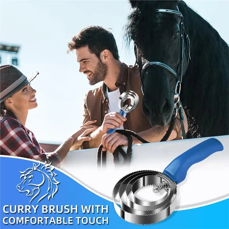Double-Sided Serrated Horse & Dog Curry Comb Grooming Brush