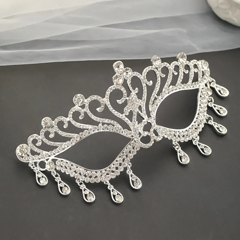 Luxury Rhinestone Masquerade Half Face Mask for Women