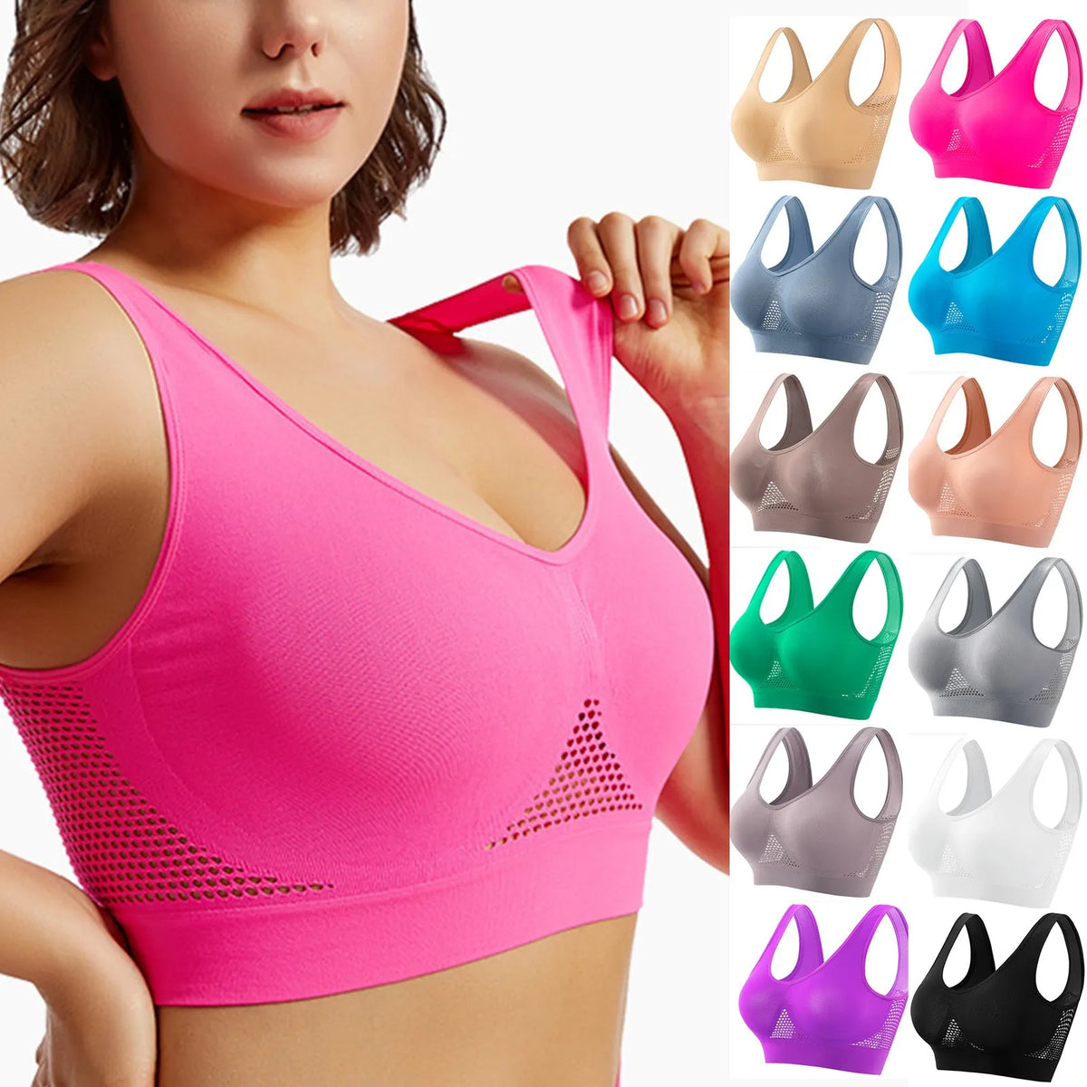 Women's Seamless Breathable Sports Bra – Removable Padded