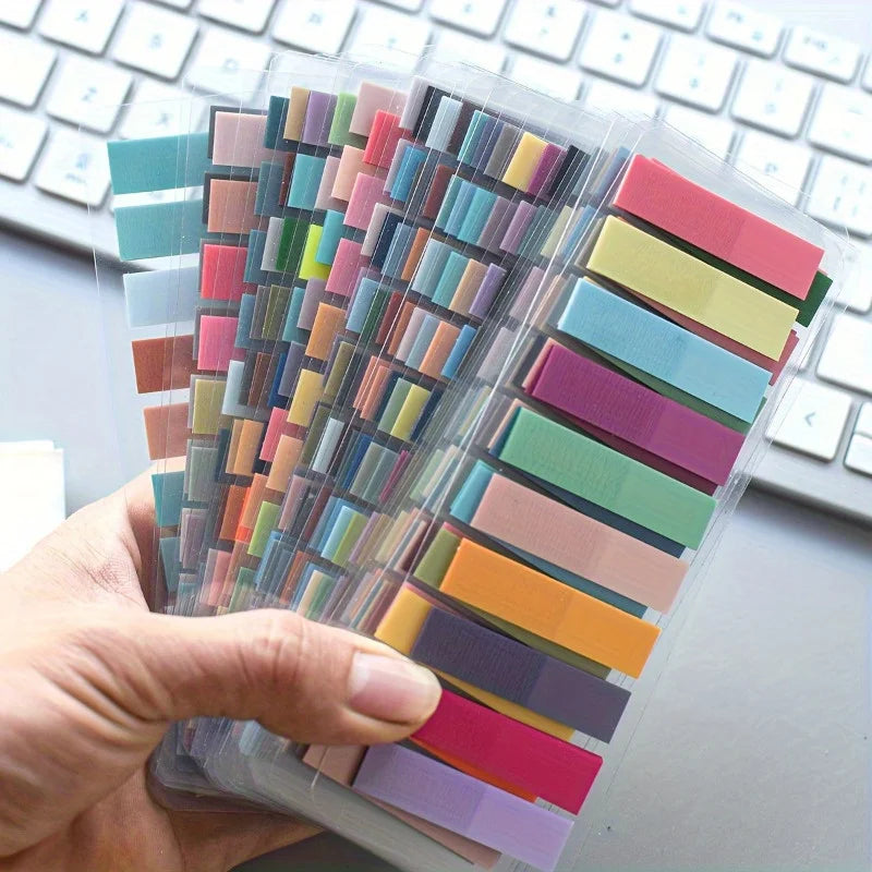 200Pcs Transparent PET Sticky Notes Morandi Color Markers