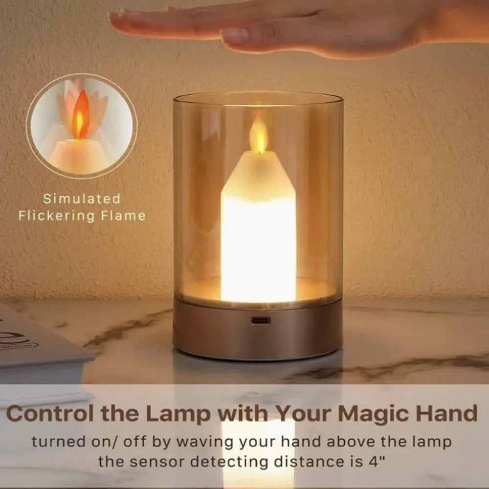 Flameless LED Candle Night Light – Dimmable Warm White Sensor
