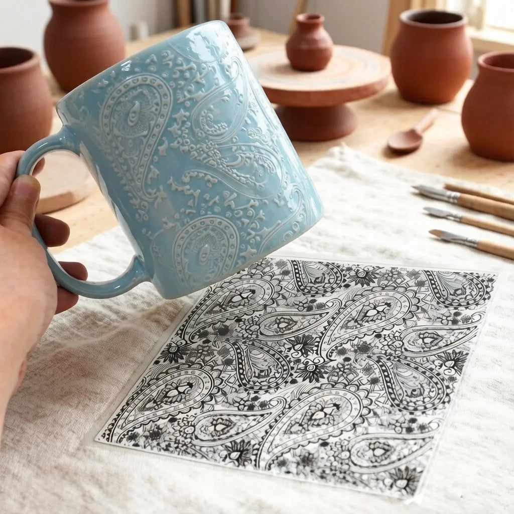 Paisley Silicone Texture Pad Mold – DIY Craft Rubbing Seal