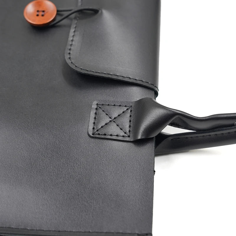 Double Layer PU Leather Laptop Bag 13–16 Inch Sleeve Handbag