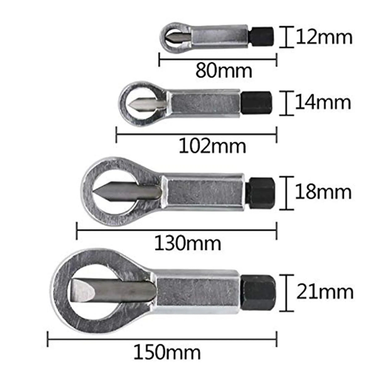 Heavy Duty Nut Splitter & Bolt Extractor Kit – 4 Sizes