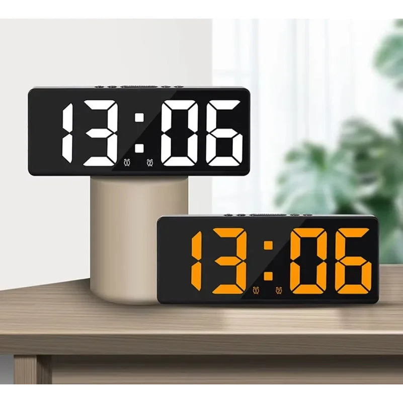 LED Alarm Clock – Color Nightlight, Temperature & Calendar