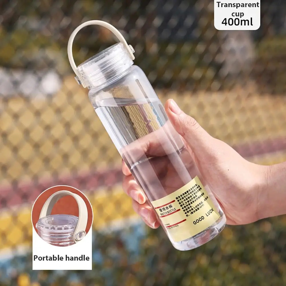 Transparent Plastic Water Cup 400ml / 1L – Portable Sports Bottle
