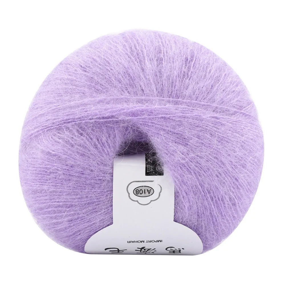 Soft Mohair Wool Yarn Knitting Kit with Crochet Hook