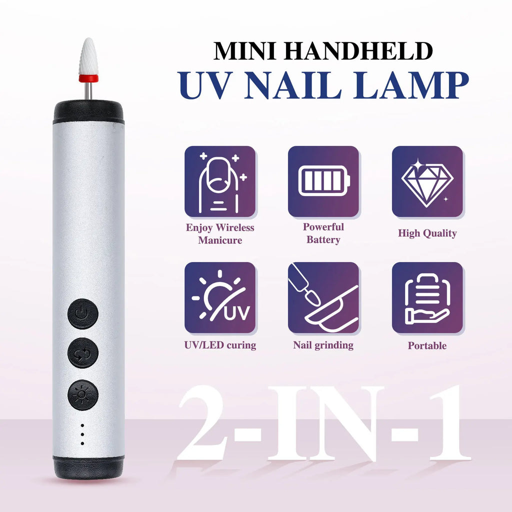 2-in-1 Electric Nail Drill & UV LED Lamp USB Rechargeable
