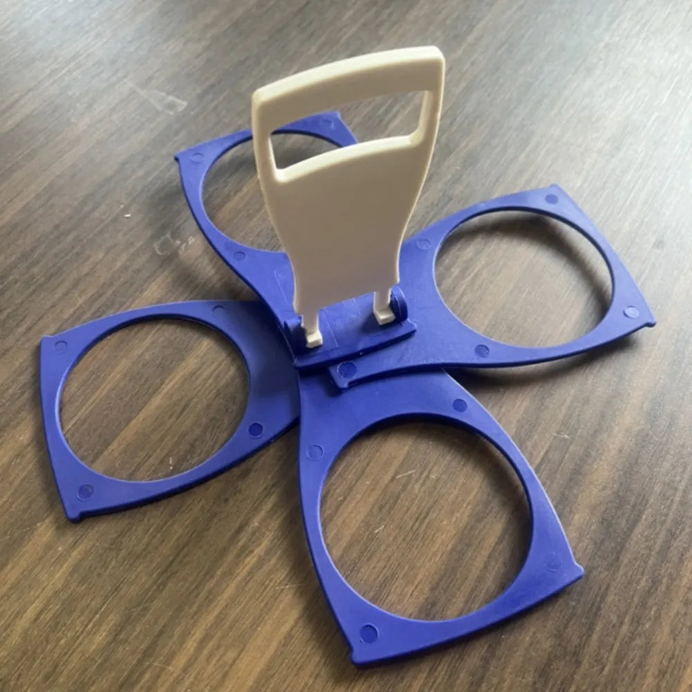 Foldable 4-Cup Rotating Carousel Carrier for Camping & Picnics