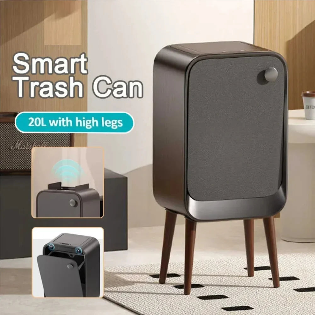20L Smart Sensor Trash Can with Lid – Stainless Steel Bin