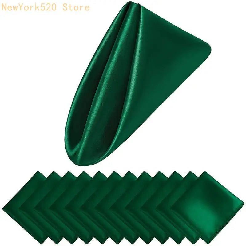 12-Pack Satin Cloth Table Napkins 50cm – Elegant Reusable Set